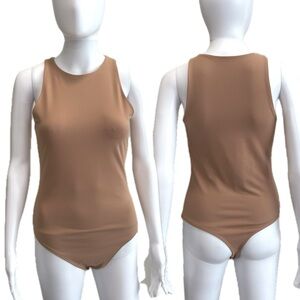 Abercrombie & Fitch Soft A&F Collection Bodysuit Size Small Nude Crew Tank